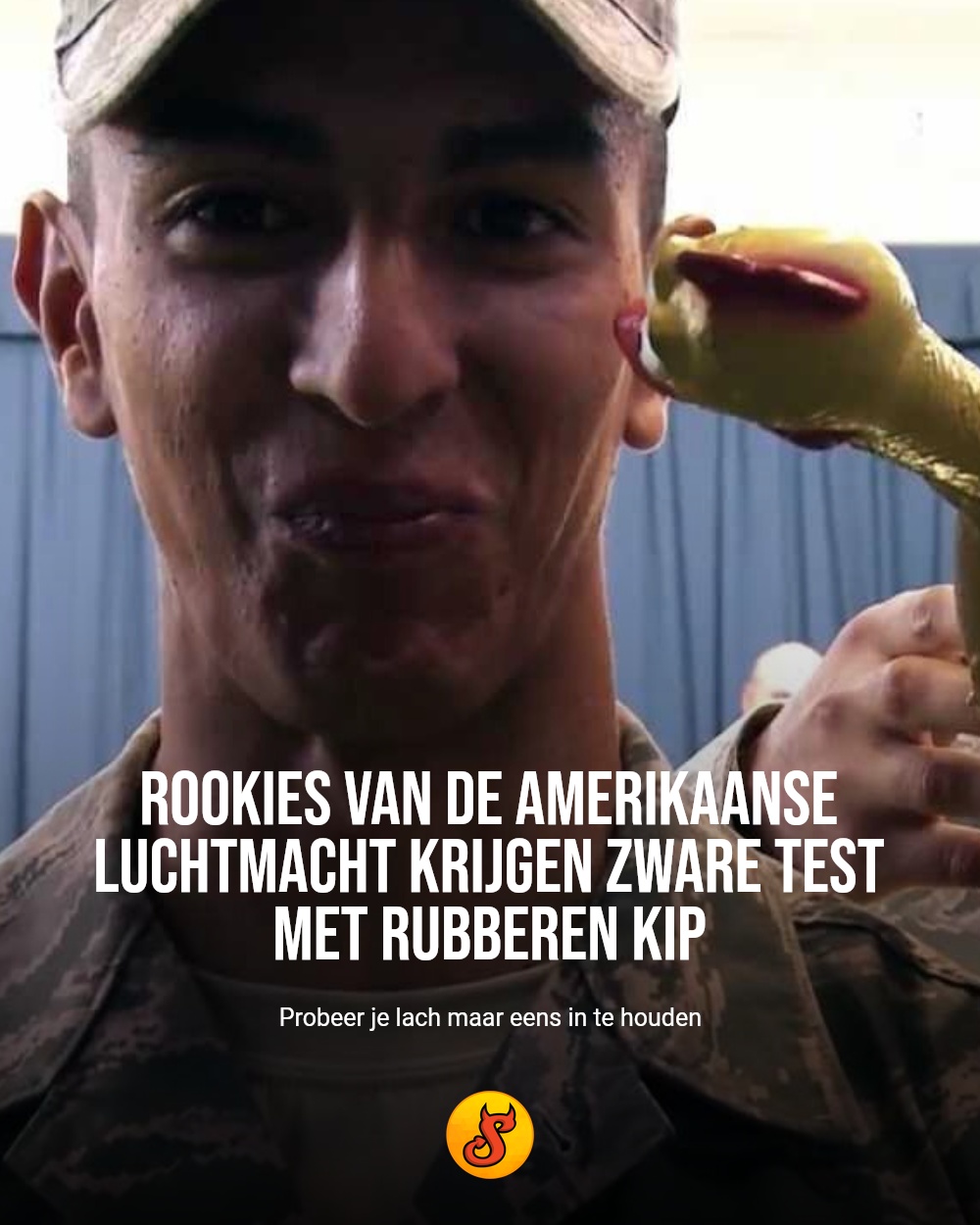 Rookies van de Amerikaanse luchtmacht krijgen zware test met rubberen kip