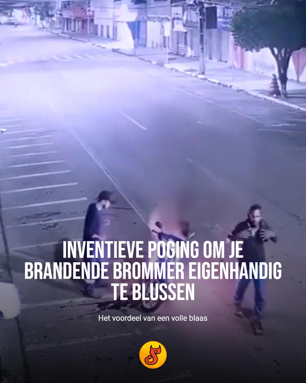 Inventieve poging om je brandende brommer eigenhandig te blussen