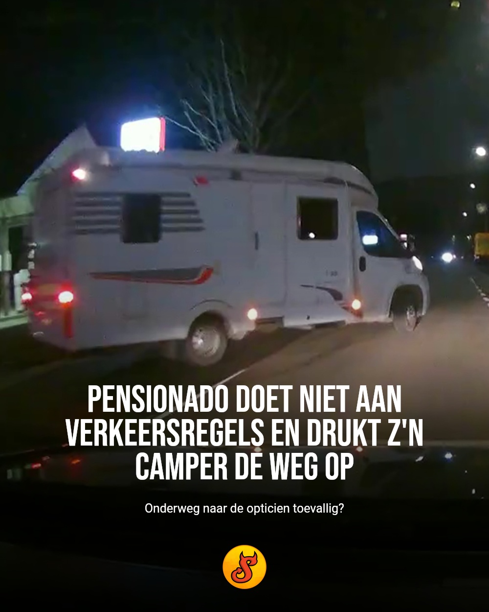 Pensionado doet niet aan verkeersregels en drukt z'n camper de weg op