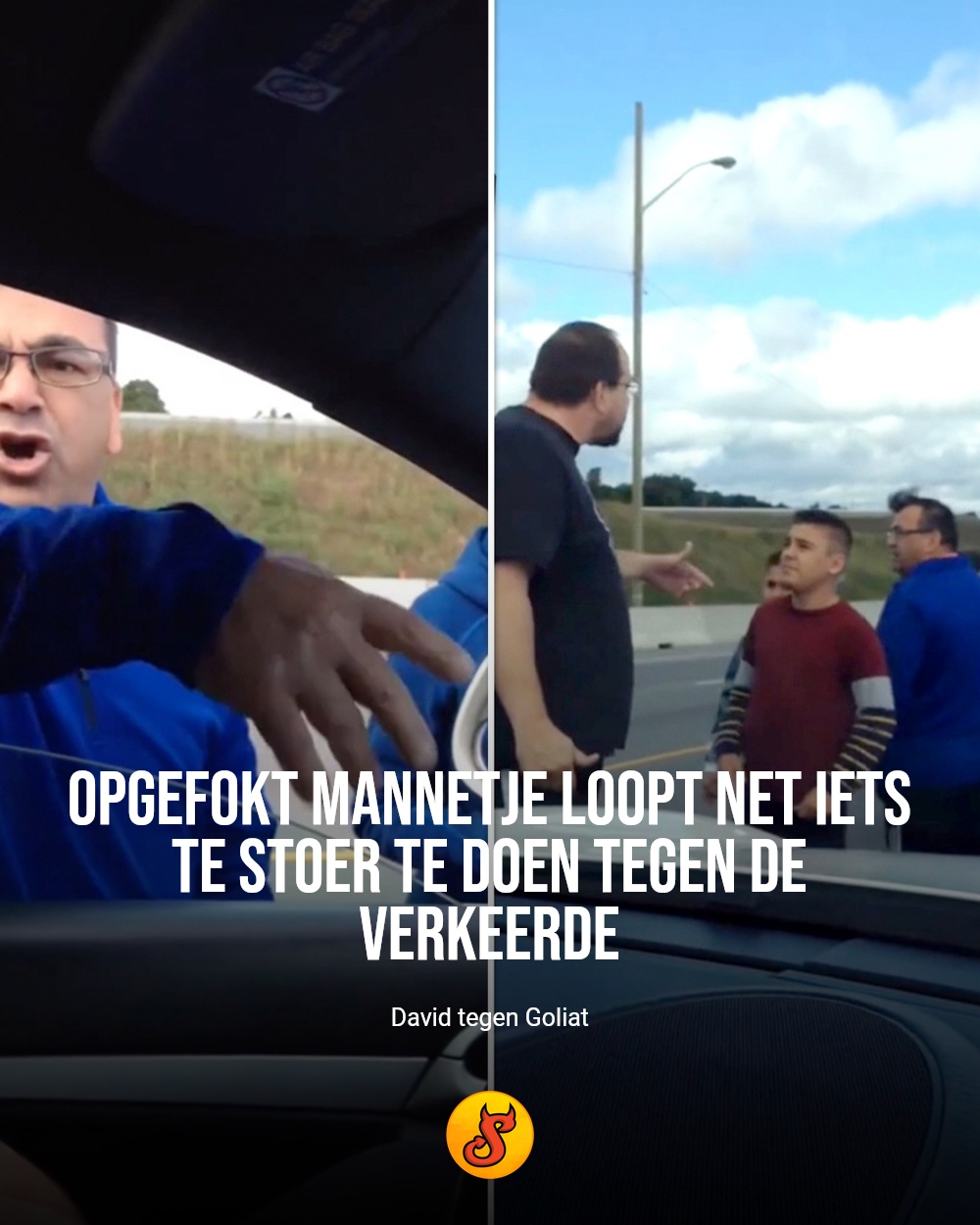 Opgefokt mannetje loopt net iets te stoer te doen tegen de verkeerde
