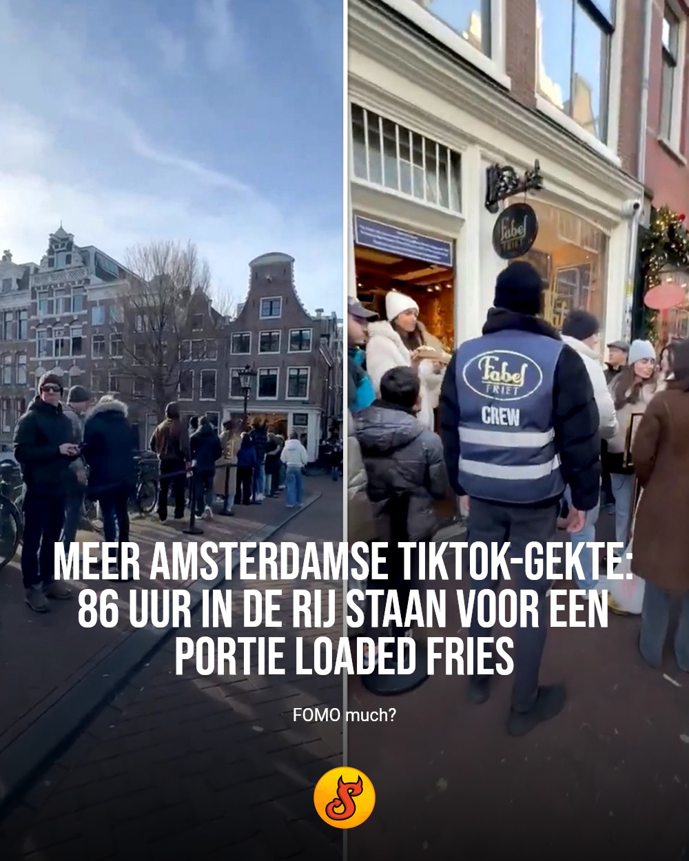 Meer Amsterdamse TikTok-gekte: 86 uur in de rij staan voor een portie loaded fries
