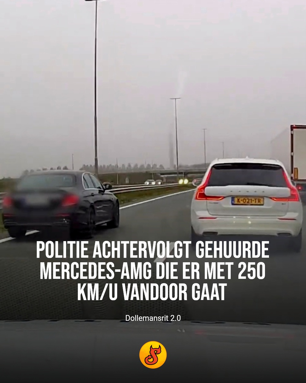 Politie achtervolgt gehuurde Mercedes-AMG die er met 250 km/u vandoor gaat