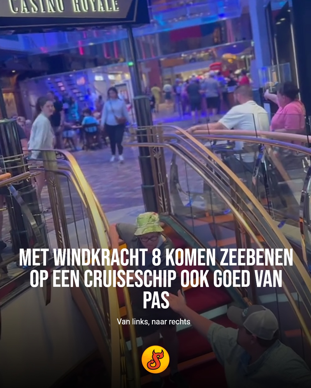 Met windkracht 8 komen zeebenen op een cruiseschip ook goed van pas