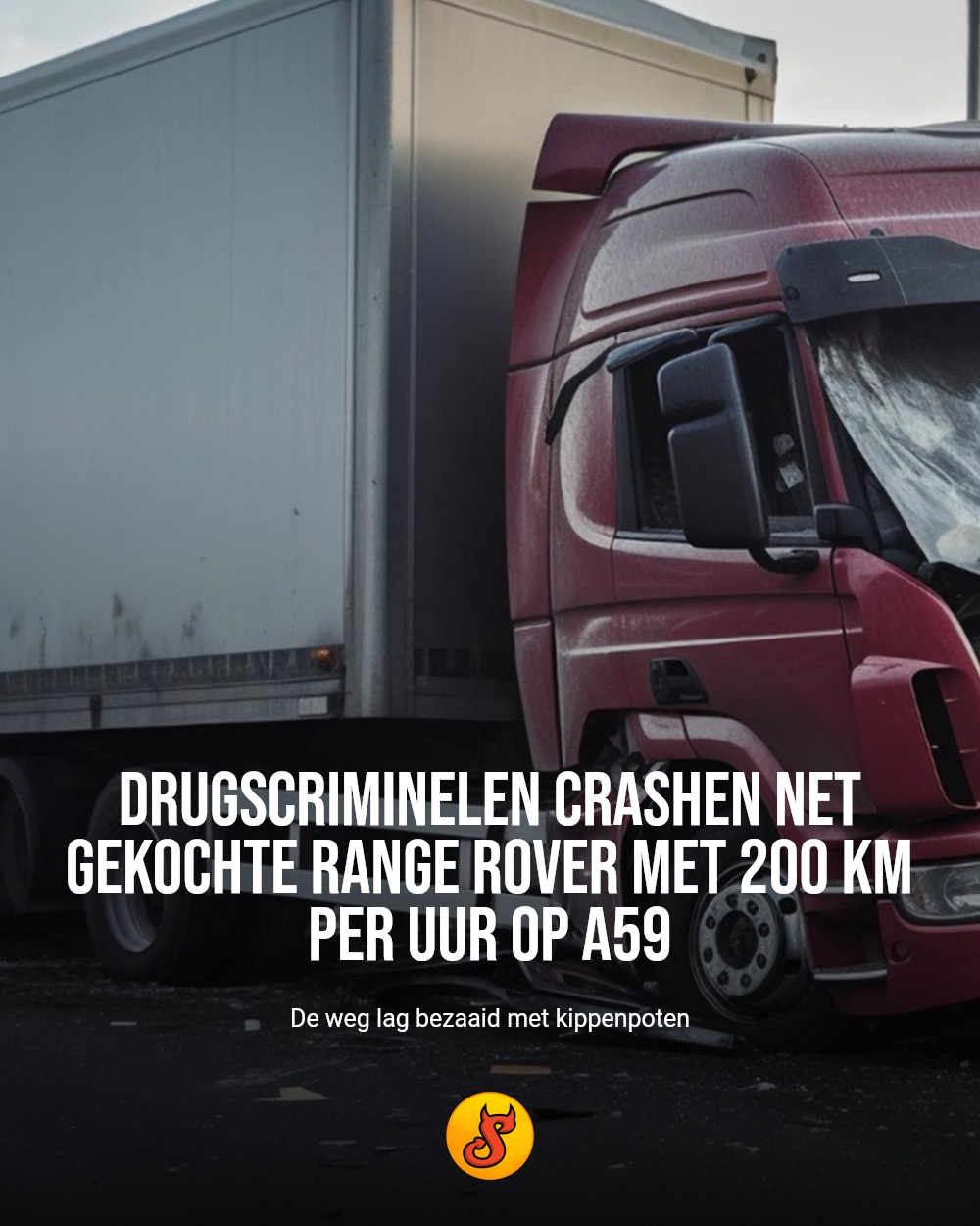 Drugscriminelen crashen net gekochte Range Rover met 200 km per uur op A59