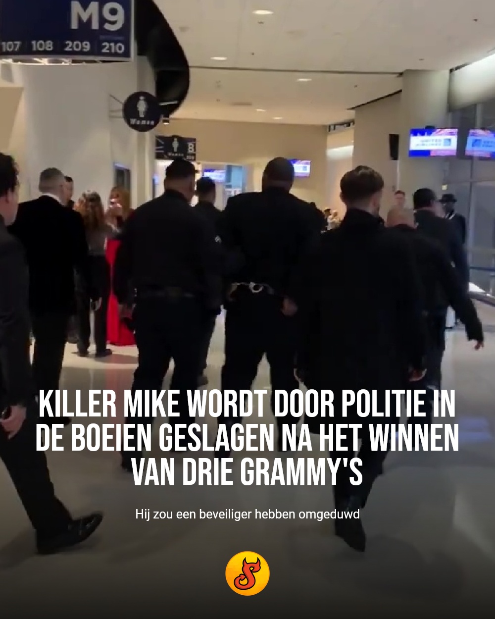 Killer Mike wordt door politie in de boeien geslagen na het winnen van drie Grammy's