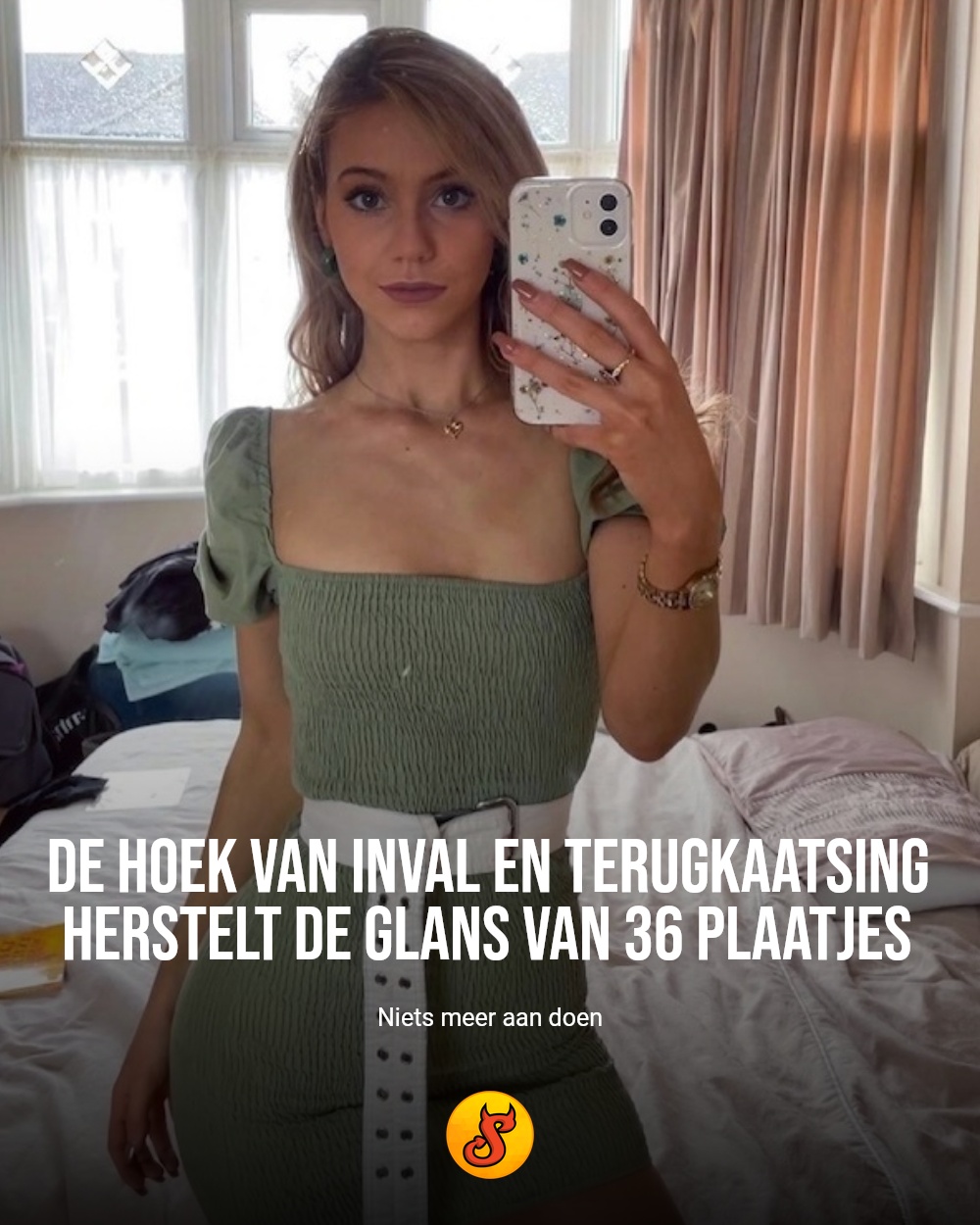 De hoek van inval en terugkaatsing herstelt de glans van 36 plaatjes