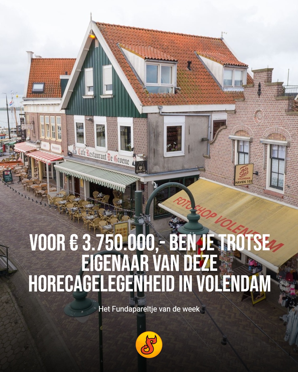 Voor € 3.750.000,- ben je trotse eigenaar van deze horecagelegenheid in Volendam
