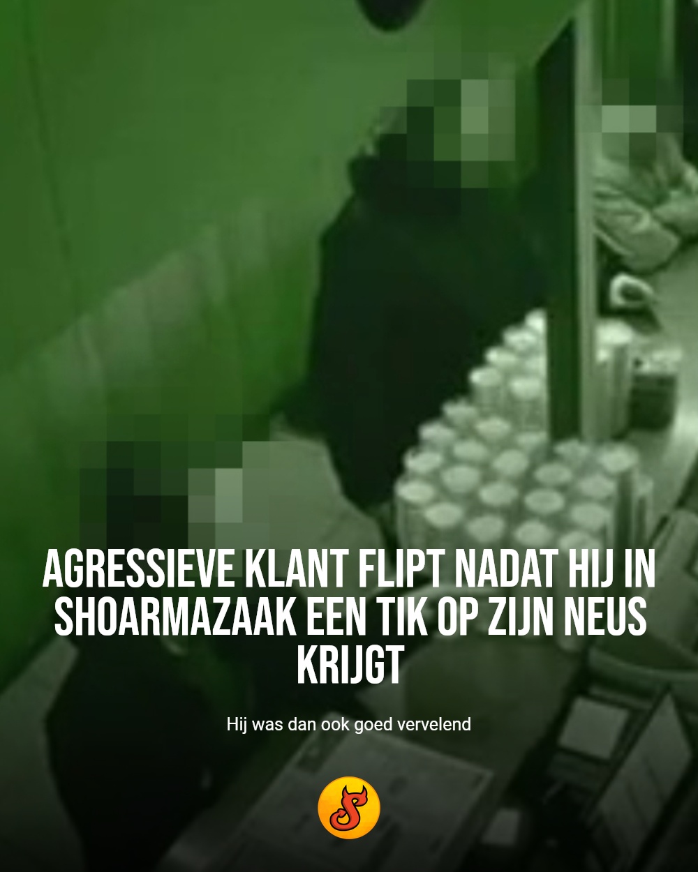 Agressieve klant flipt nadat hij in shoarmazaak een tik op zijn neus krijgt