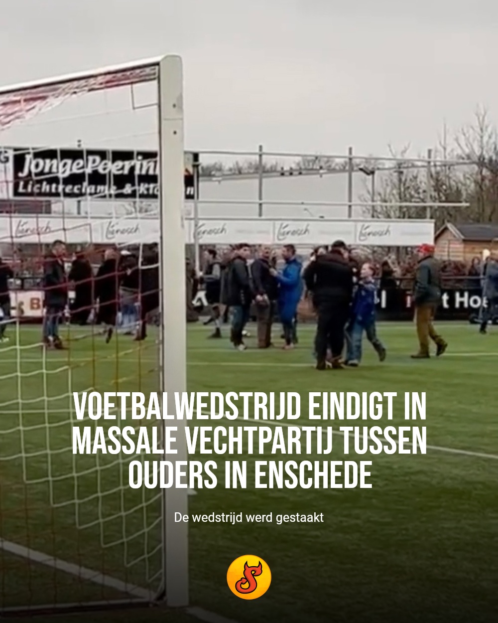 Voetbalwedstrijd eindigt in massale vechtpartij tussen ouders in Enschede