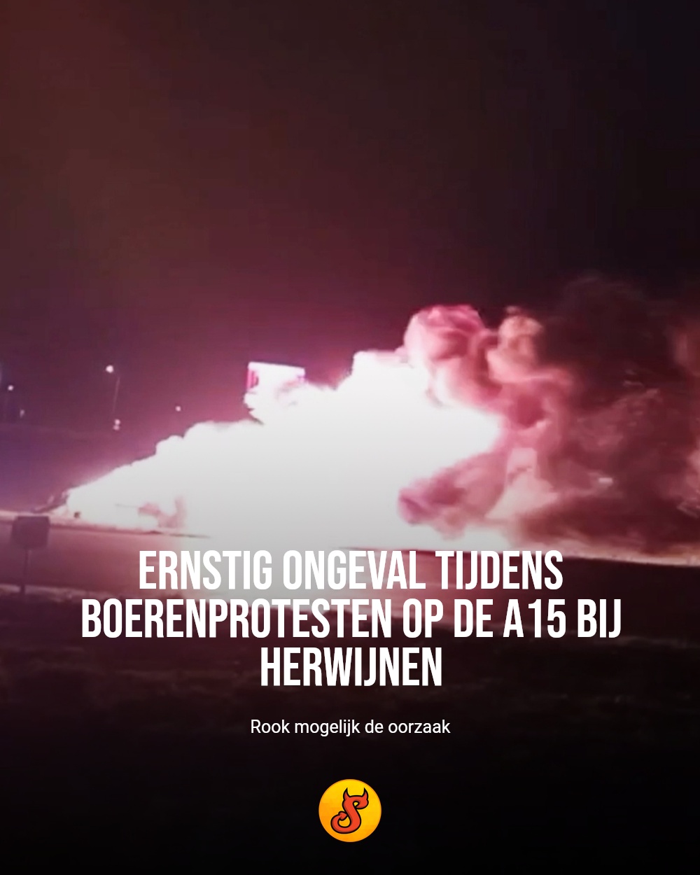 Ernstig ongeval tijdens boerenprotesten op de A15 bij Herwijnen