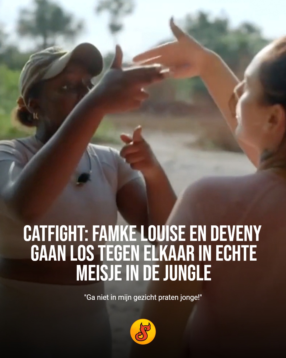 Catfight: Famke Louise en Deveny gaan los tegen elkaar in Echte Meisje in de Jungle