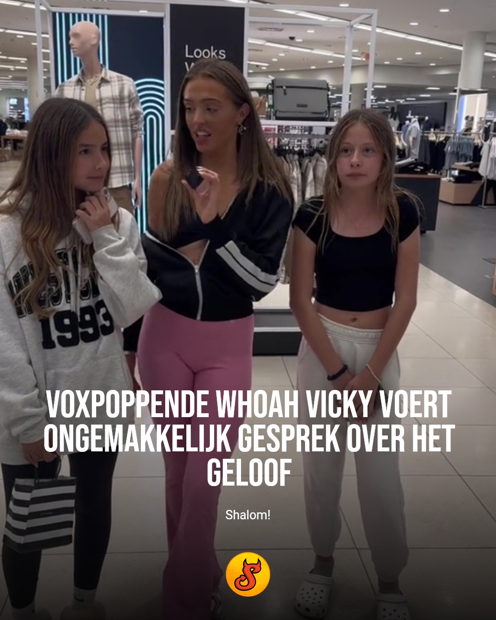 Voxpoppende Whoah Vicky voert ongemakkelijk gesprek over het geloof