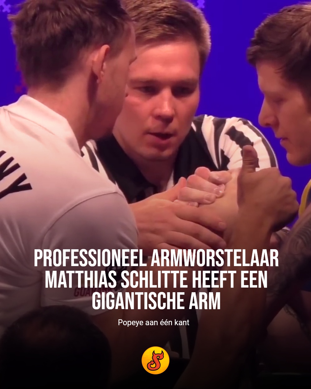 Professioneel armworstelaar Matthias Schlitte heeft een GIGANTISCHE arm