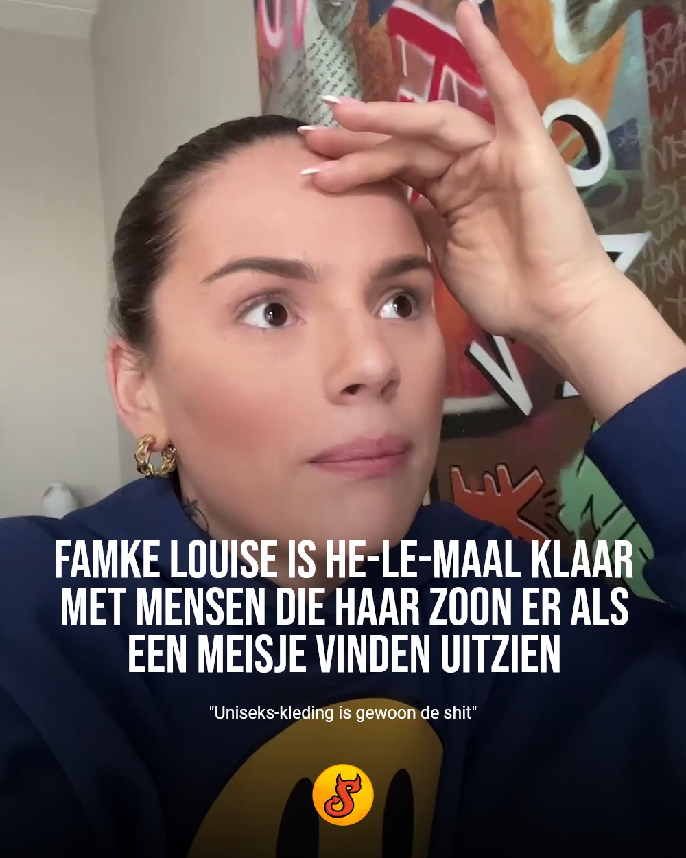 Famke Louise is he-le-maal klaar met mensen die haar zoon er als een meisje vinden uitzien