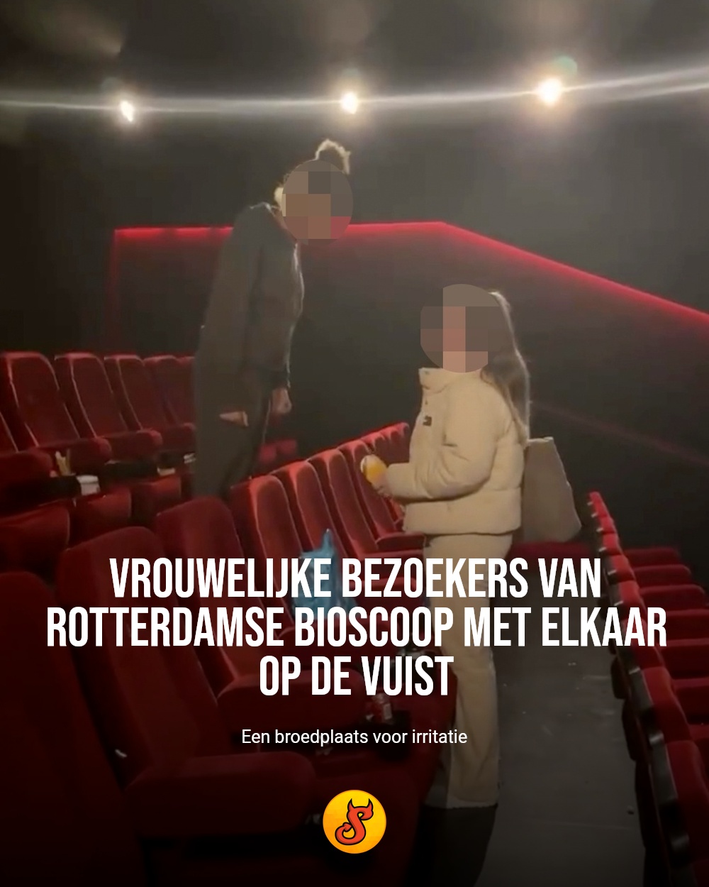 Vrouwelijke bezoekers van Rotterdamse bioscoop met elkaar op de vuist