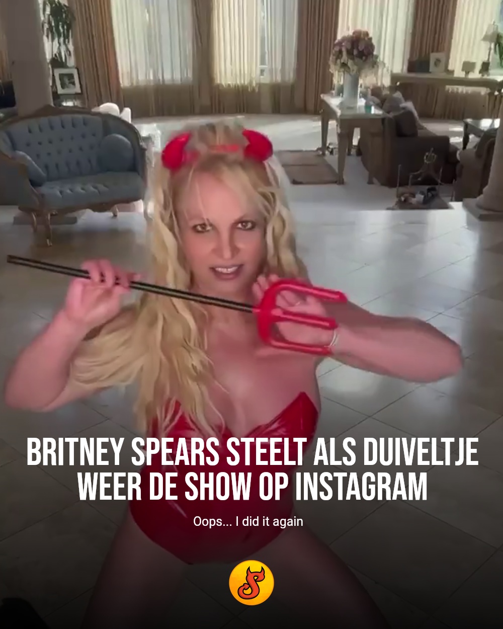 Britney Spears steelt als duiveltje weer de show op Instagram