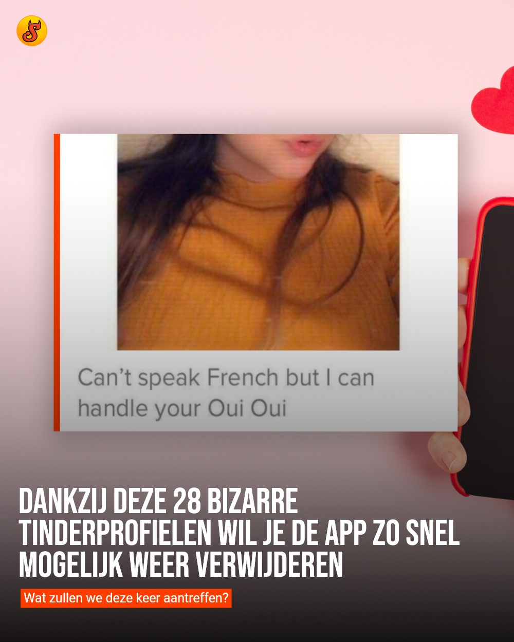 Dankzij deze 28 bizarre Tinderprofielen wil je de app zo snel mogelijk weer verwijderen