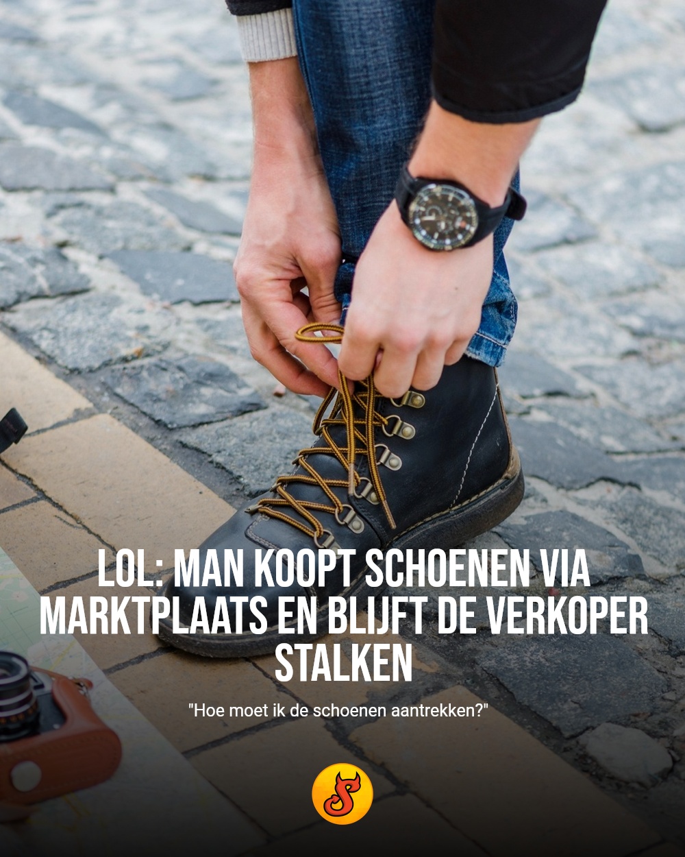 LOL: man koopt schoenen via Marktplaats en blijft de verkoper stalken