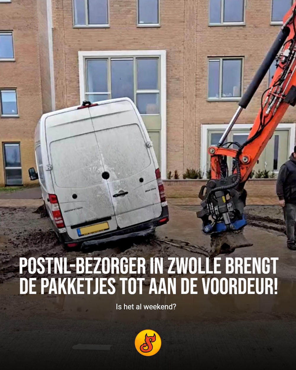 PostNL-bezorger in Zwolle brengt de pakketjes tot aan de voordeur!