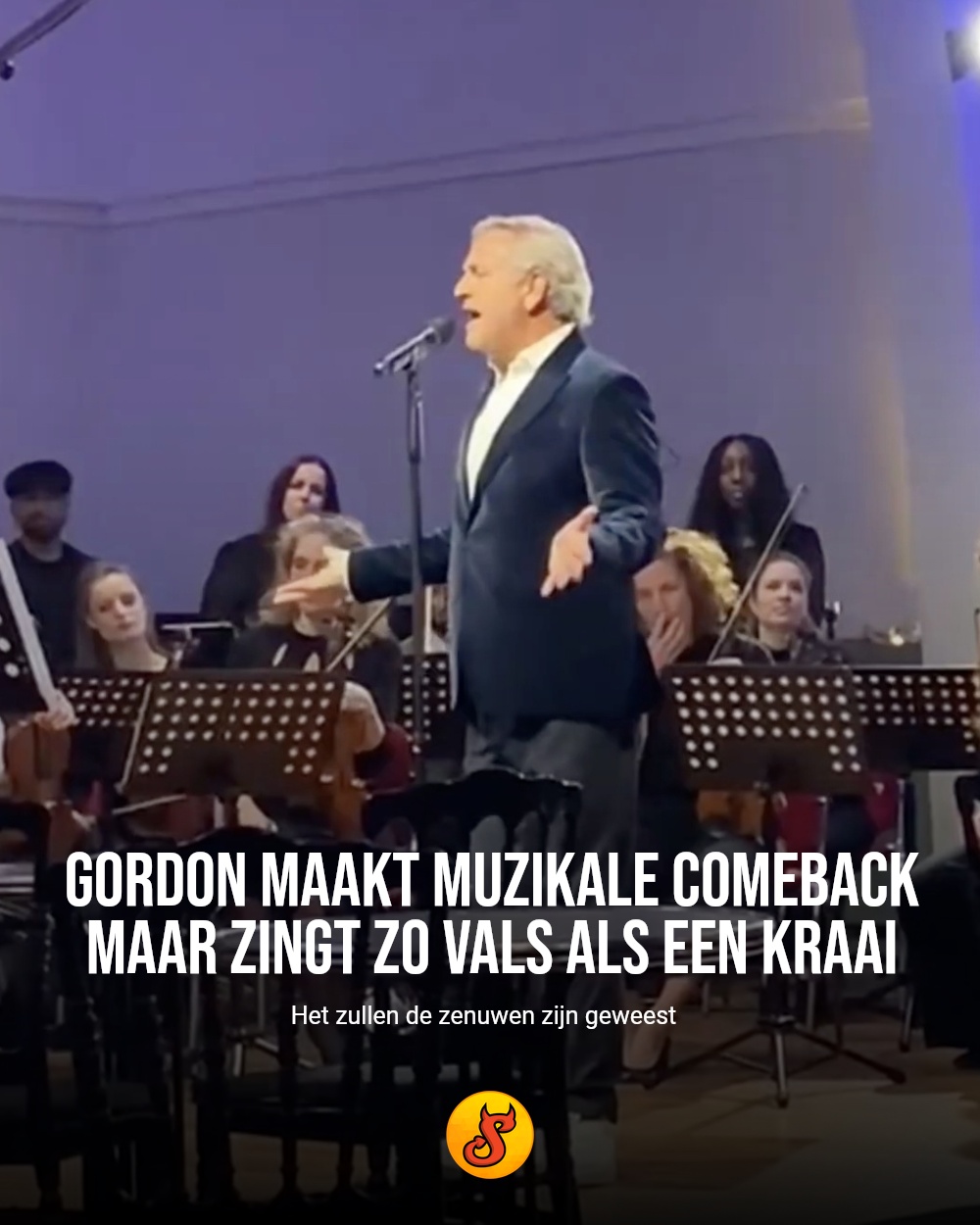 Gordon maakt muzikale comeback maar zingt zo vals als een kraai