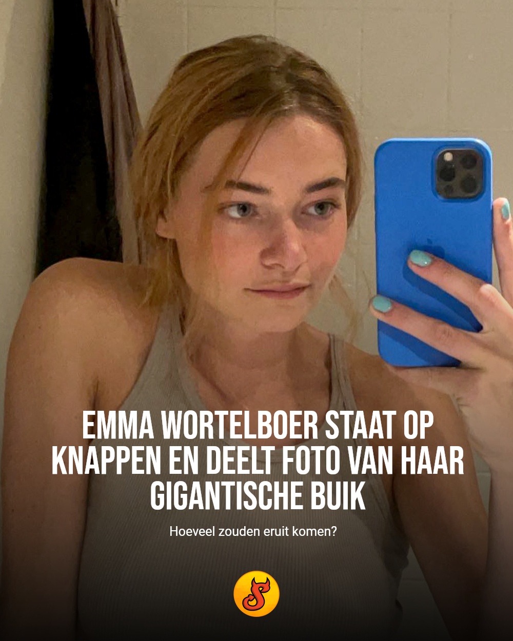 Emma Wortelboer staat op knappen en deelt foto van haar GIGANTISCHE buik