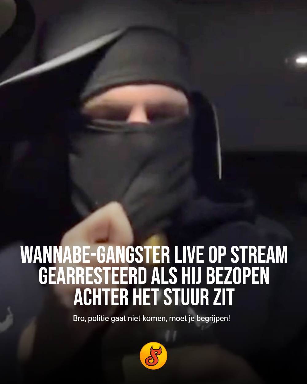 Wannabe-gangster live op stream gearresteerd als hij bezopen achter het stuur zit