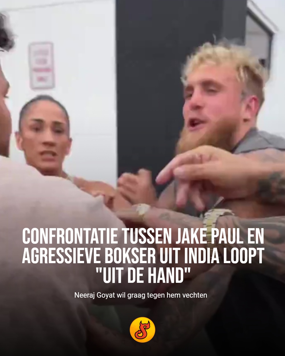 Confrontatie tussen Jake Paul en agressieve bokser uit India loopt "uit de hand"