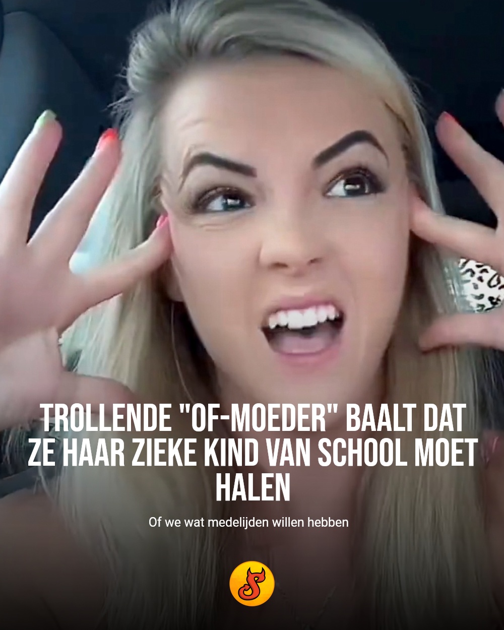 Trollende "OF-moeder" baalt dat ze haar zieke kind van school moet halen