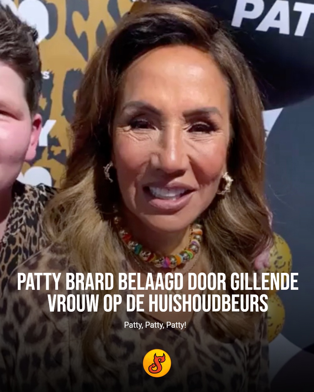 Patty Brard belaagd door gillende vrouw op de Huishoudbeurs
