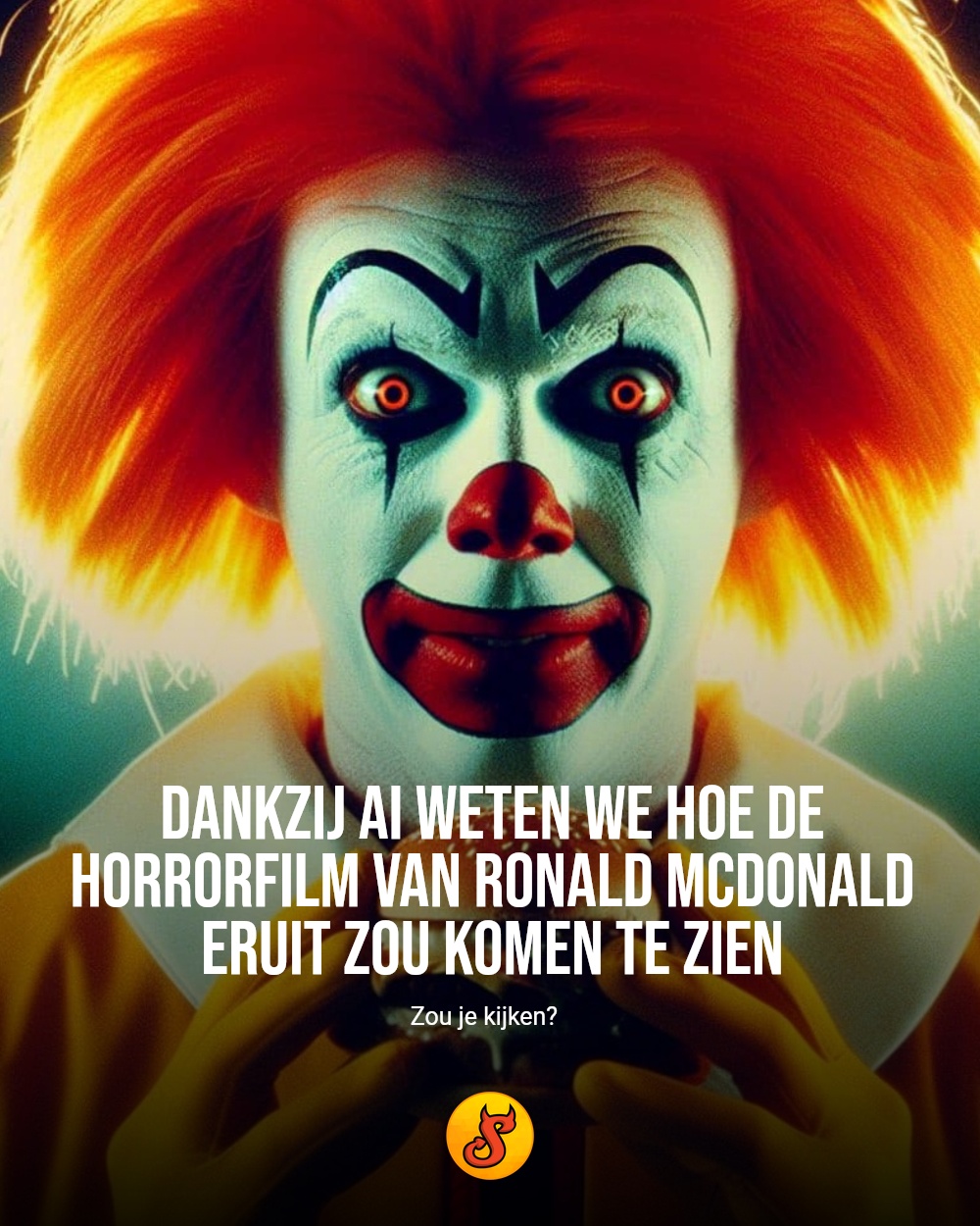 Dankzij AI weten we hoe de horrorfilm van Ronald McDonald eruit zou komen te zien