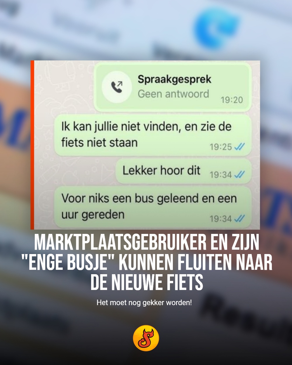 Marktplaatsgebruiker en zijn "enge busje" kunnen fluiten naar de nieuwe fiets
