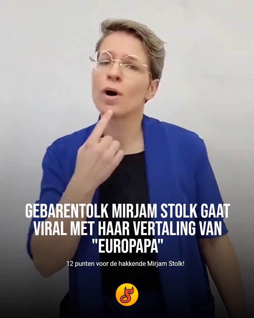 Gebarentolk Mirjam Stolk gaat viral met haar vertaling van "Europapa"