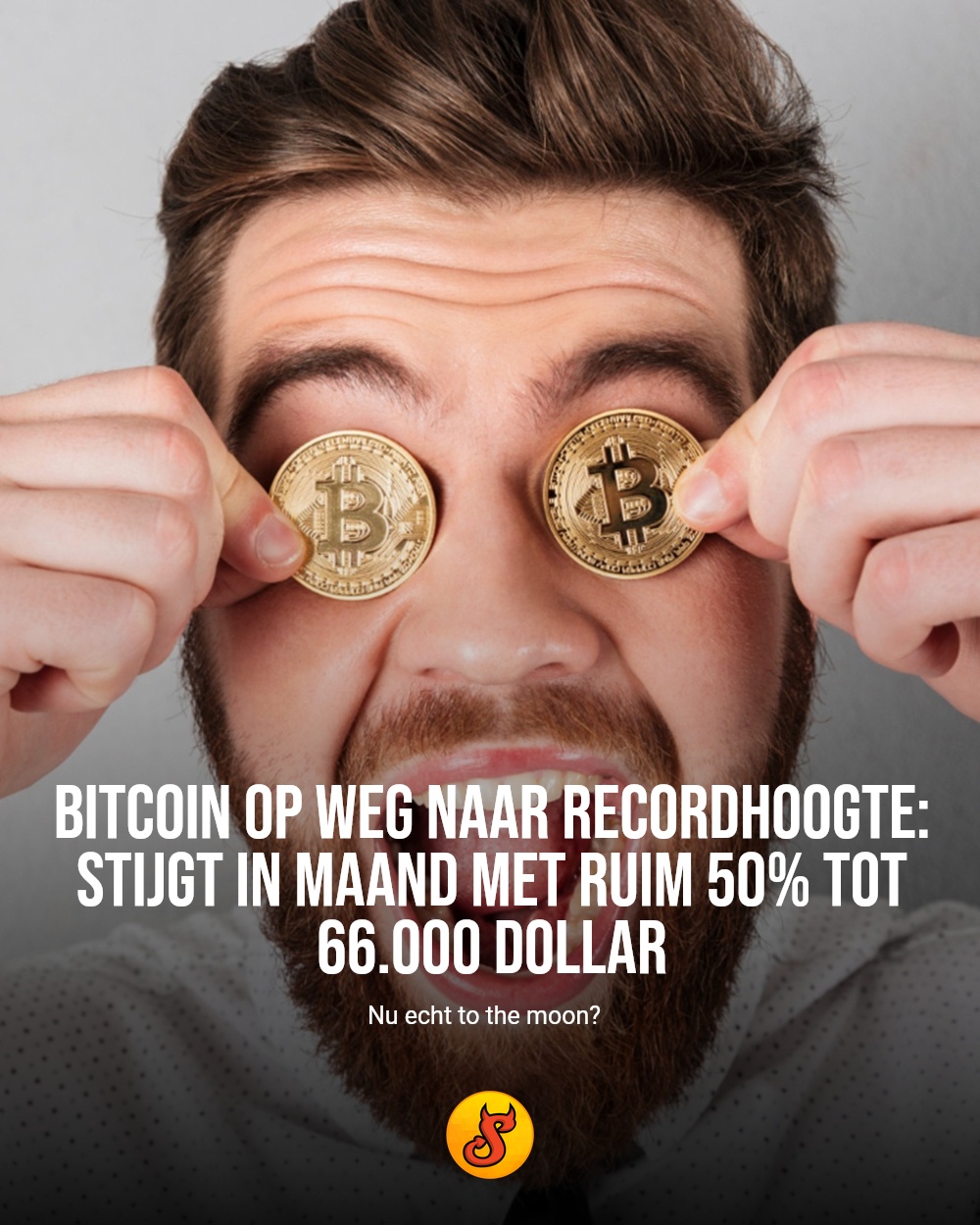 Bitcoin op weg naar recordhoogte: stijgt in maand met ruim 50% tot 66.000 dollar