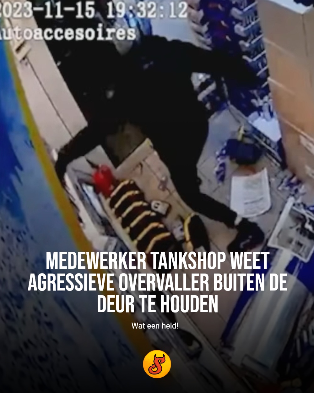 Medewerker tankshop weet agressieve overvaller buiten de deur te houden