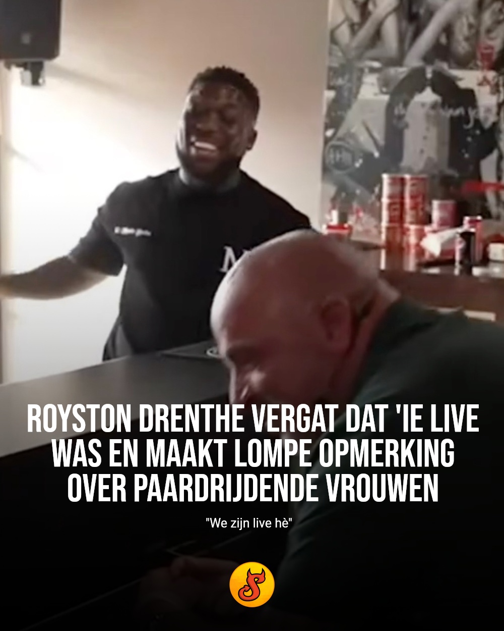 Royston Drenthe vergat dat 'ie live was en maakt lompe opmerking over paardrijdende vrouwen