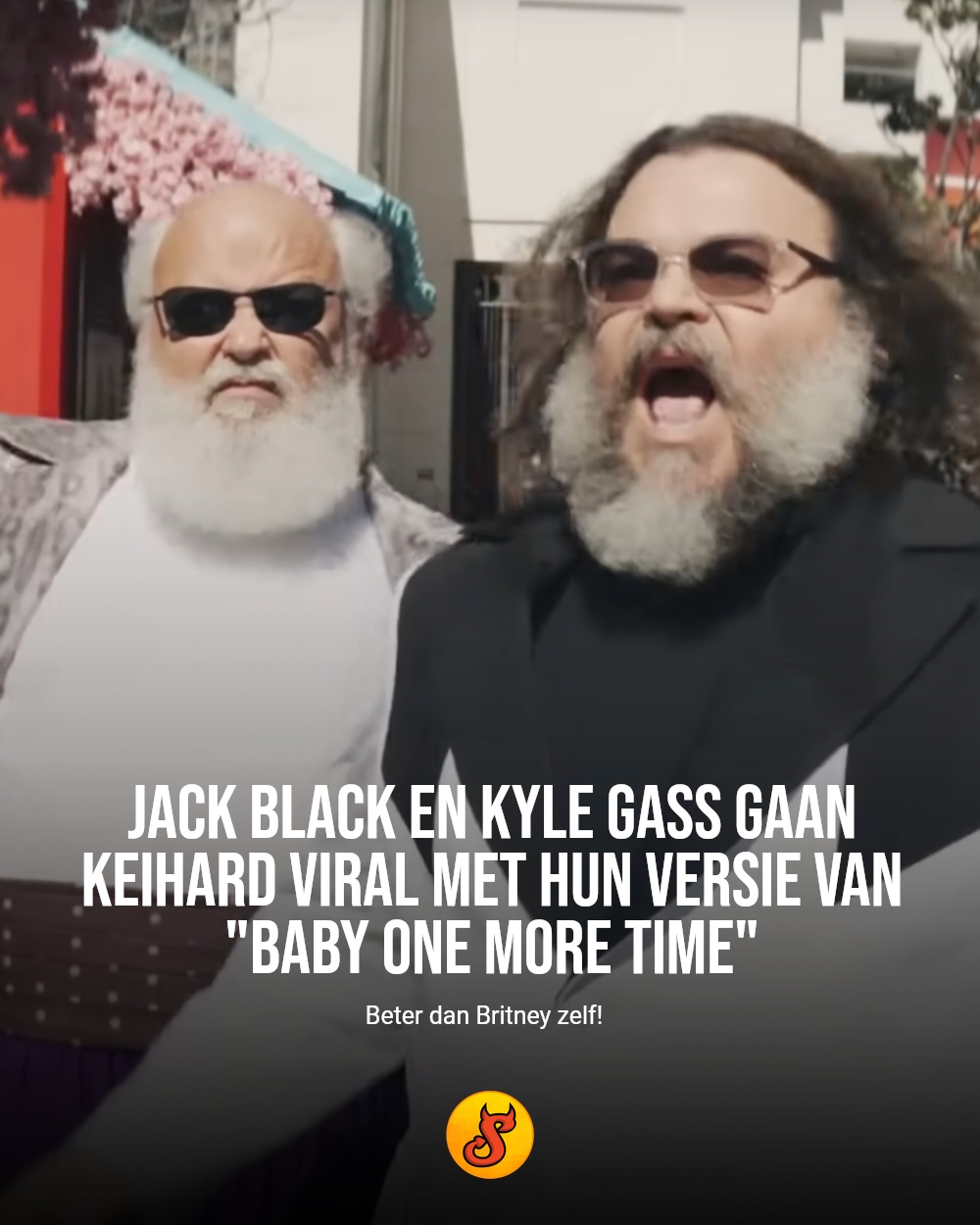 Jack Black en Kyle Gass gaan keihard viral met hun versie van "Baby One More Time"