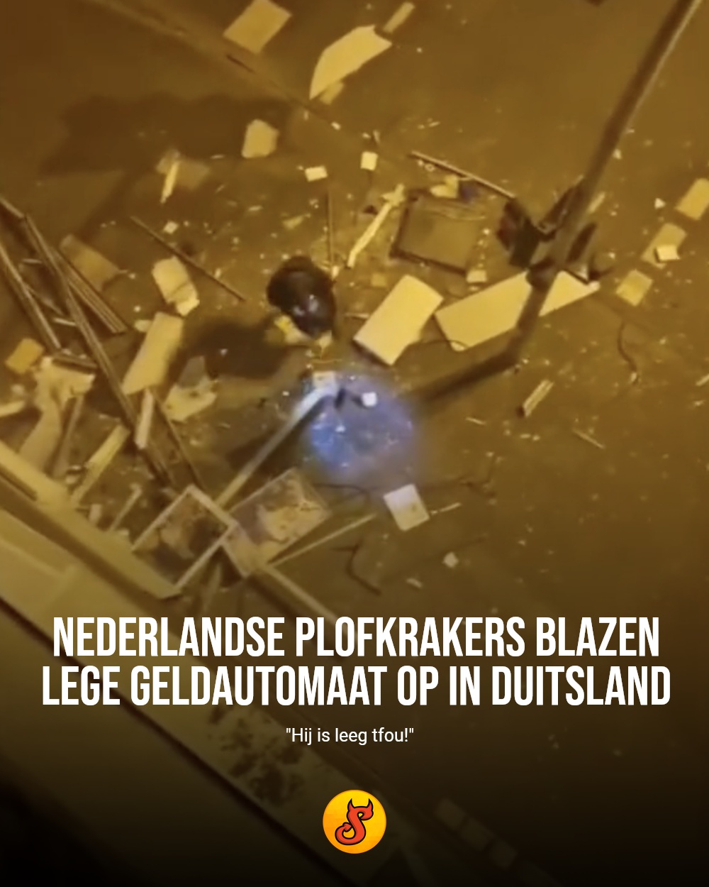 Nederlandse plofkrakers blazen lege geldautomaat op in Duitsland