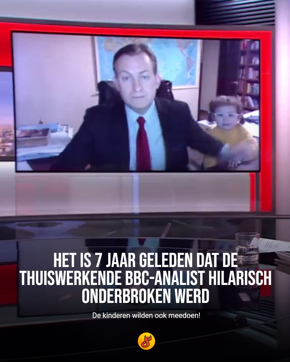 Het is 7 jaar geleden dat de thuiswerkende BBC-analist hilarisch onderbroken werd