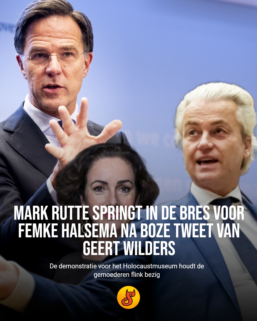 Mark Rutte springt in de bres voor Femke Halsema na boze tweet van Geert Wilders