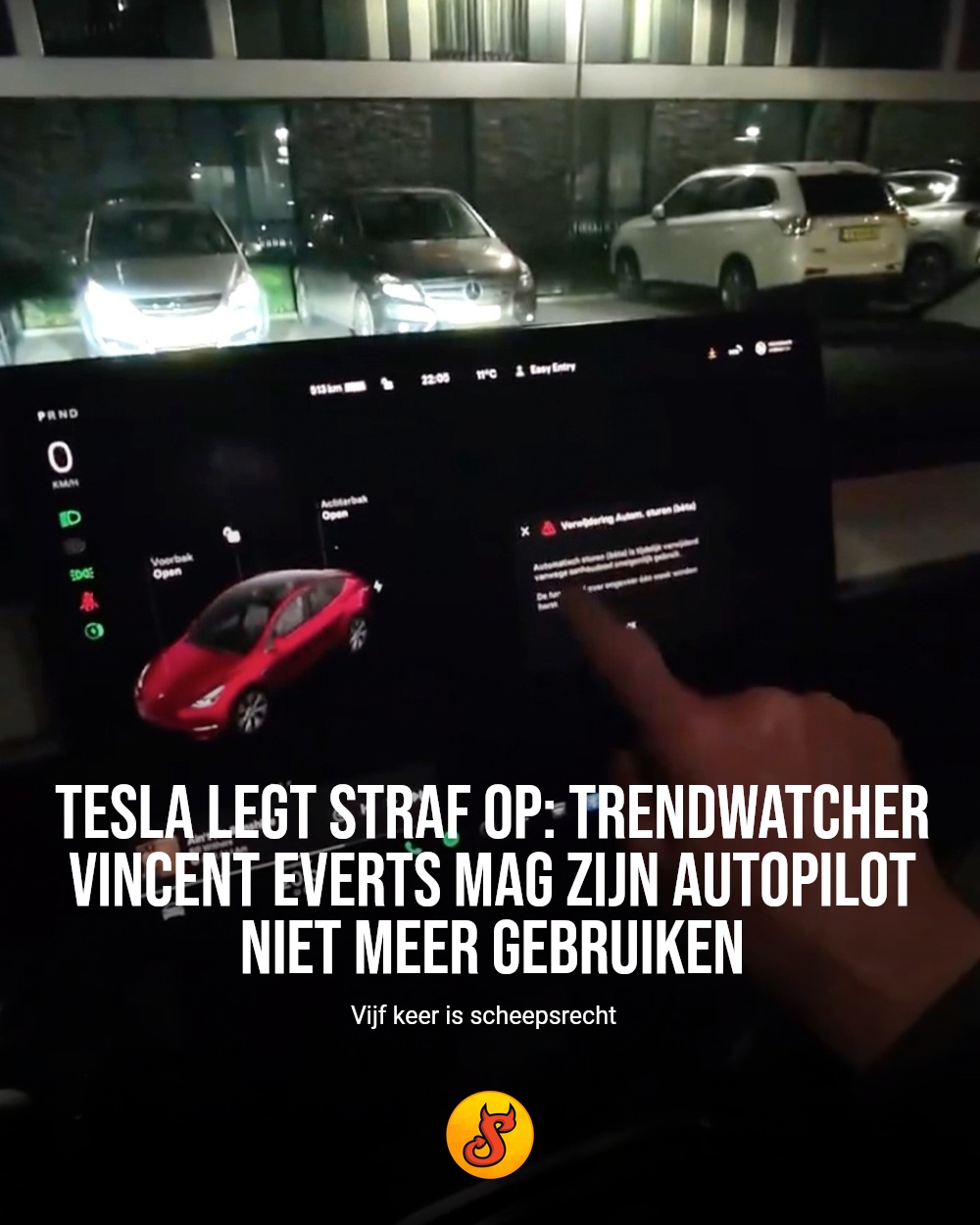 Tesla legt straf op: trendwatcher Vincent Everts mag zijn autopilot niet meer gebruiken