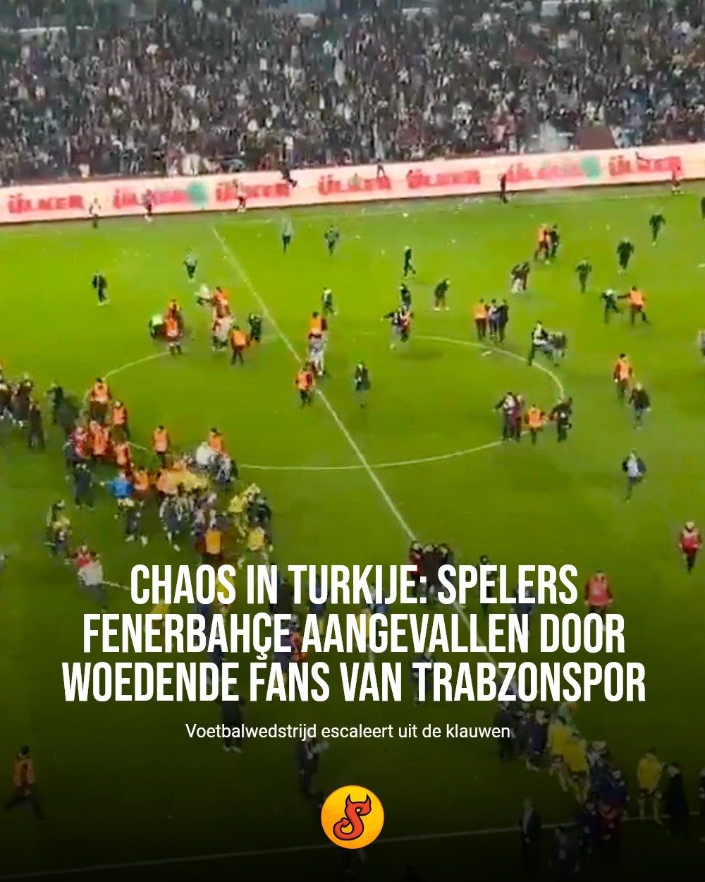 Chaos in Turkije: spelers Fenerbahçe aangevallen door woedende fans van Trabzonspor