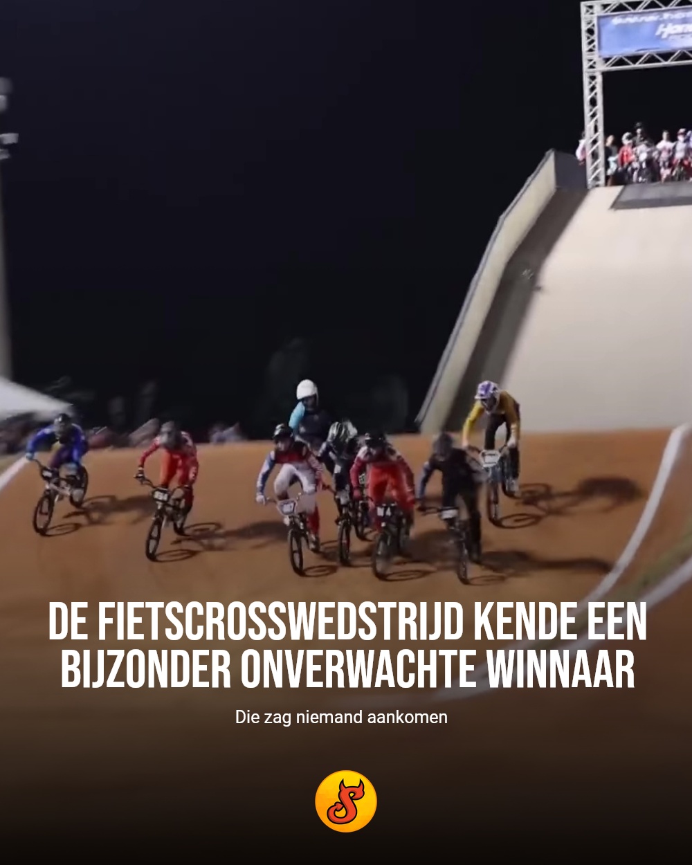 De fietscrosswedstrijd kende een bijzonder onverwachte winnaar