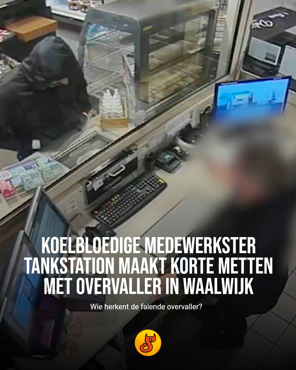Koelbloedige medewerkster tankstation maakt korte metten met overvaller in Waalwijk