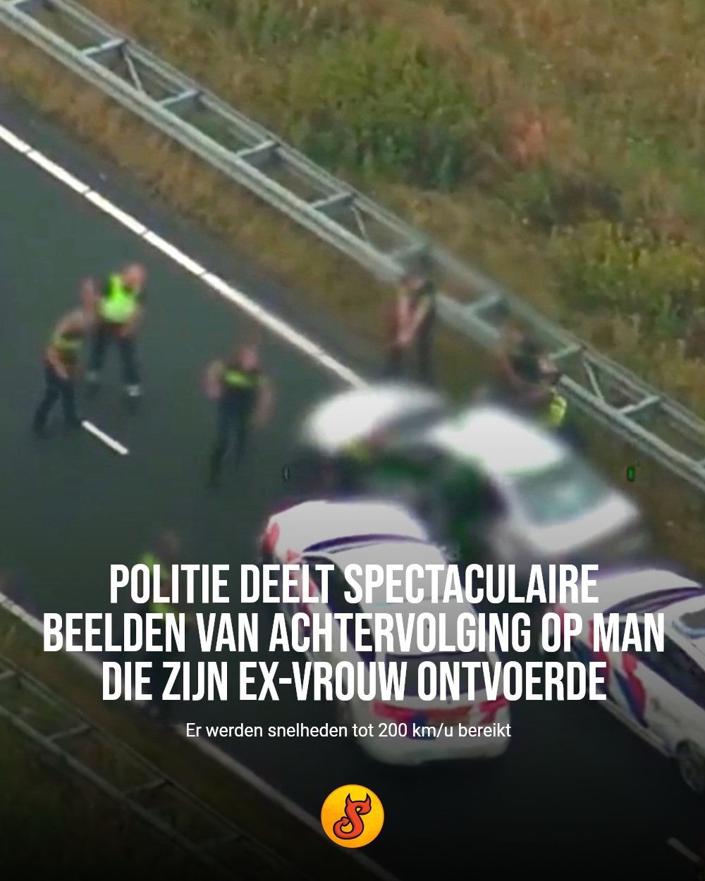 Politie deelt spectaculaire beelden van achtervolging op man die zijn ex-vrouw ontvoerde