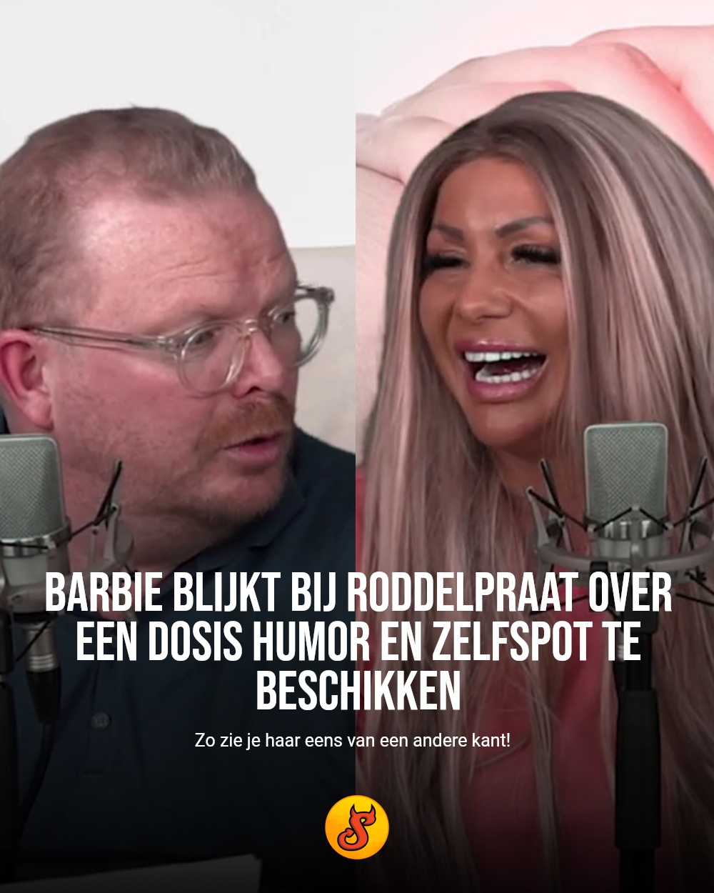 Barbie blijkt bij Roddelpraat over een dosis humor en zelfspot te beschikken