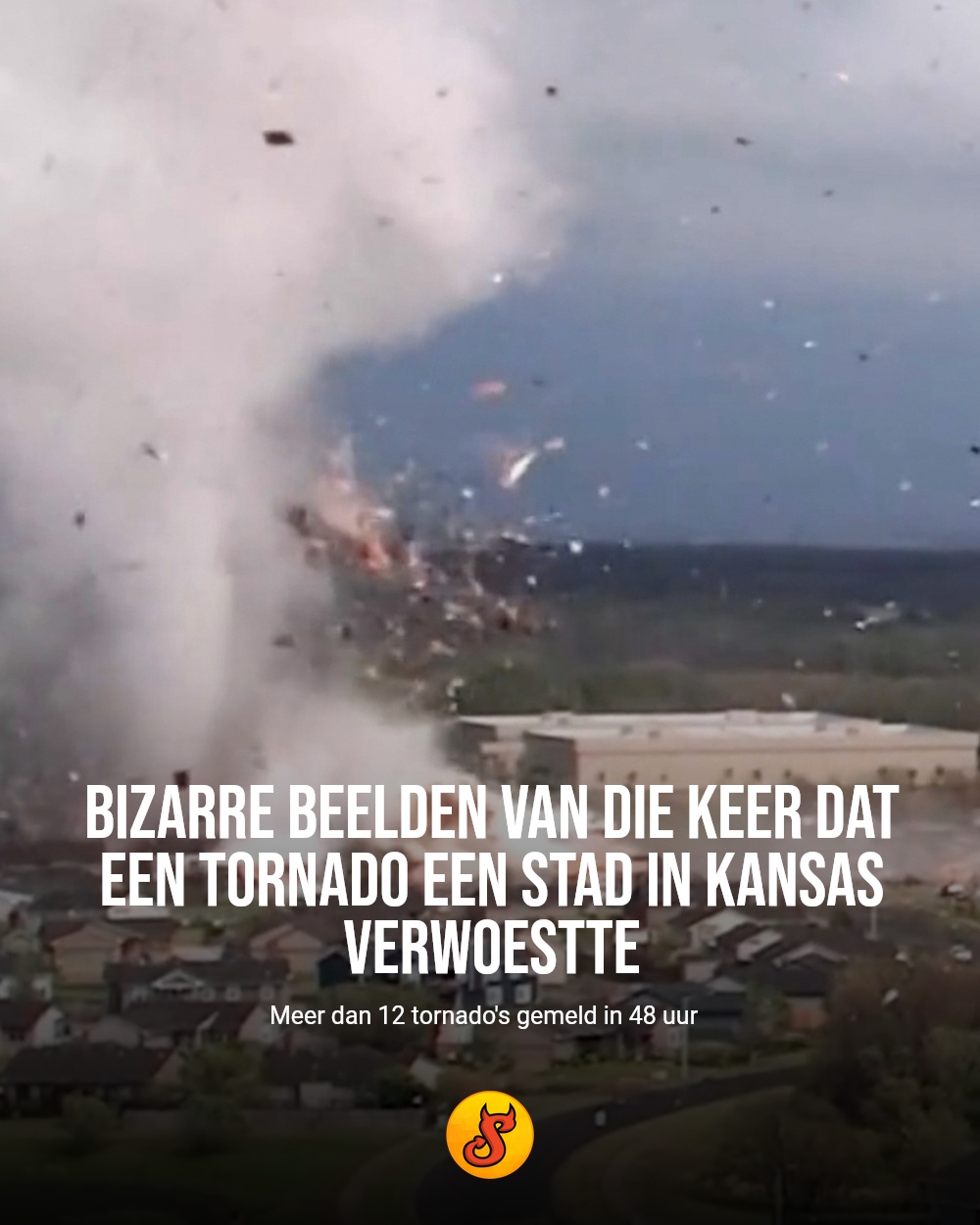Bizarre beelden van die keer dat een tornado een stad in Kansas verwoestte