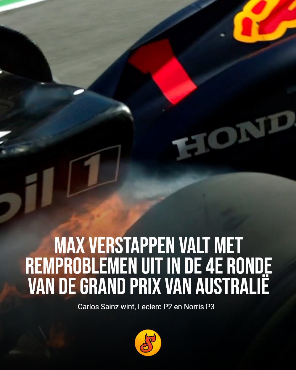 Max Verstappen valt met remproblemen uit in de 4e ronde van de Grand Prix van Australië