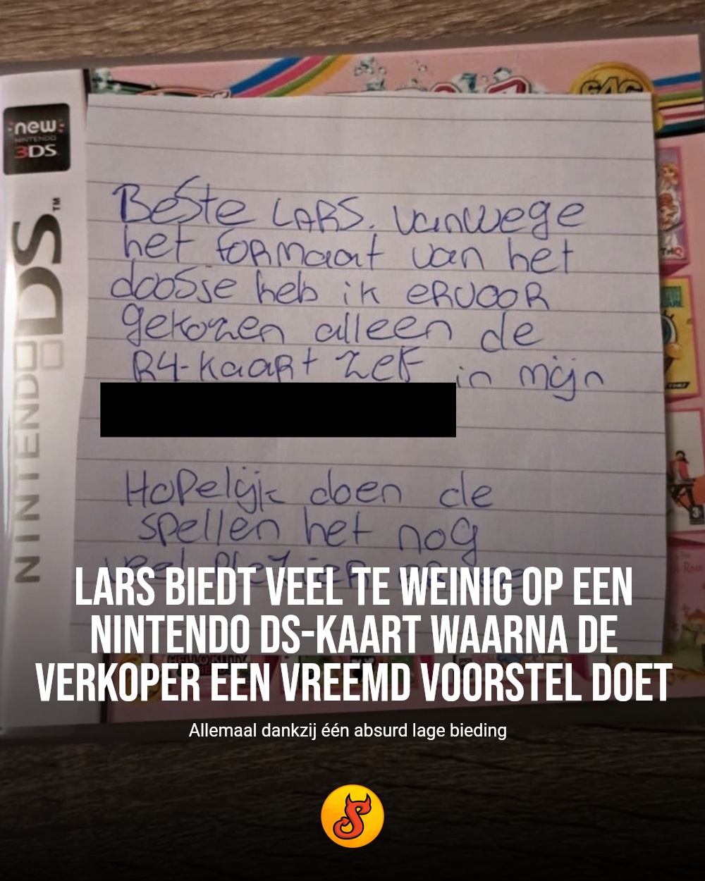 Lars biedt veel te weinig op een Nintendo DS-kaart waarna de verkoper een vreemd voorstel doet