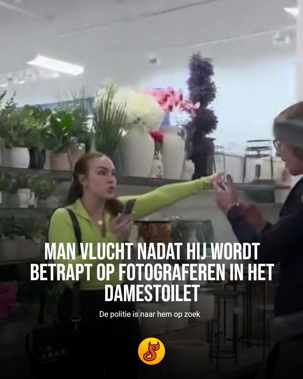 Man vlucht nadat hij wordt betrapt op fotograferen in het damestoilet