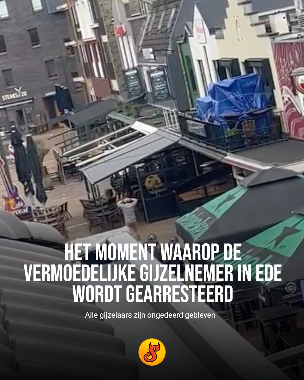 Het moment waarop de vermoedelijke gijzelnemer in Ede wordt gearresteerd